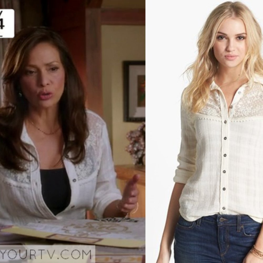 Free People Lace Button Down (Ivory) - Never Worn